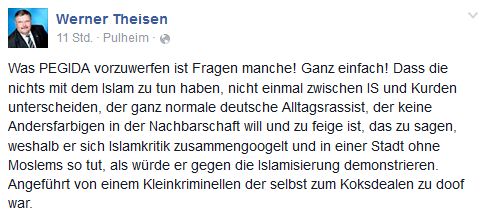 Der Fraktionschef der CDU in Pulheim erklärt Pegida