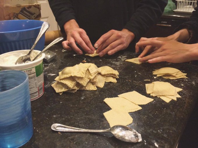 1 pic. This isn't Holiday cookin', but it sure was good. ?? Ravioli made with friends, from scratch.
