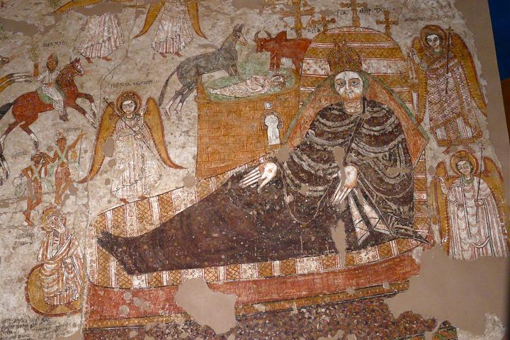 ikushkush's tweet photo. 11 c painting from Faras Cathedral in #Sudan of "The Nativity of Jesus Christ," National Museum, #Africa #MiddleEast http://t.co/q91pcH1I2u