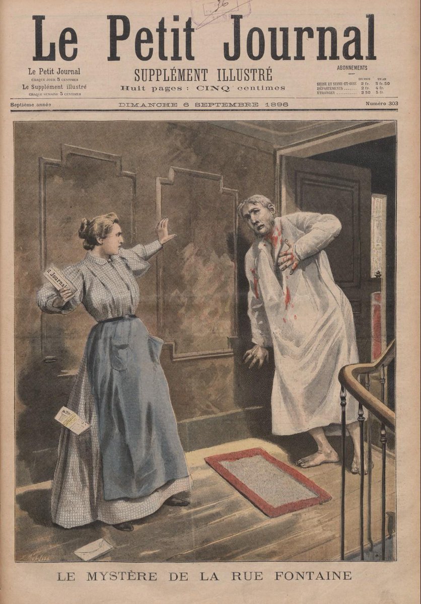 Elderly man stumbles up to his lodger for help saying that three burglars cut his throat 1896
bit.ly/1JKpPej