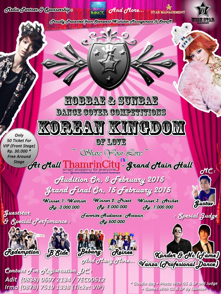 @muiimuii01 (RT please)^^ Daftarkan DC terbaik kalian. "KOREAN KINGDOM OF LOVE" 8&amp;15 februari 2015 at Thamrin city