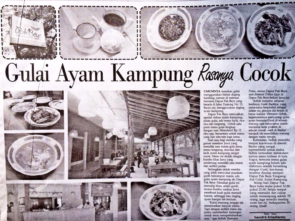 BeyeDapur's tweet photo. Yeay warung kita di liput gratisan sama kakak wartawan tribun jogja.. ayo kak yg blom cicip monggo di cicip 😊 http://t.co/wtrvhJHoYe