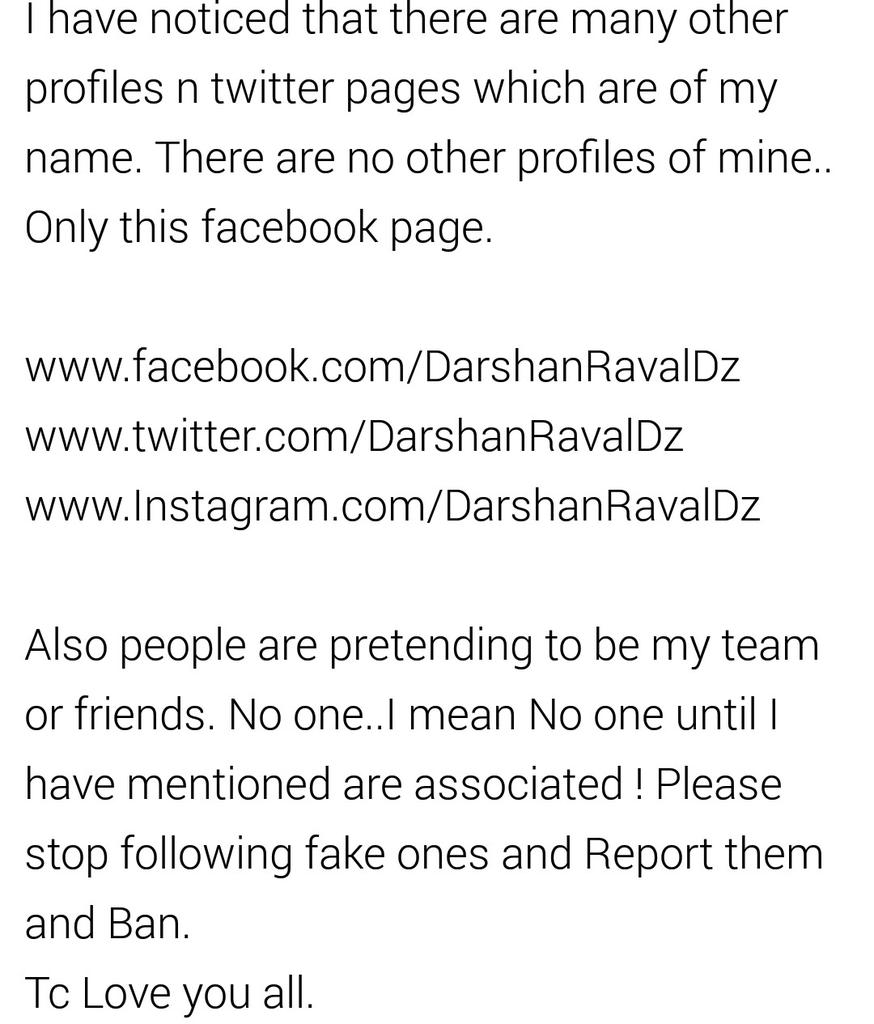 darshan_holics's tweet photo. @DarshanRavalDZ : #Becareful #besafe 
#SpreadLove http://t.co/7BQeI0rDlH