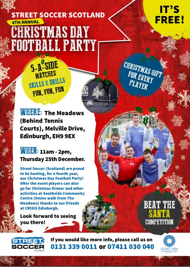 MrDavidDuke's tweet photo. Last day out on street promoting @streetsoccerSCO #Xmas Day Football in #Edinburgh to reduce isolation for people http://t.co/iIHPBukdZA