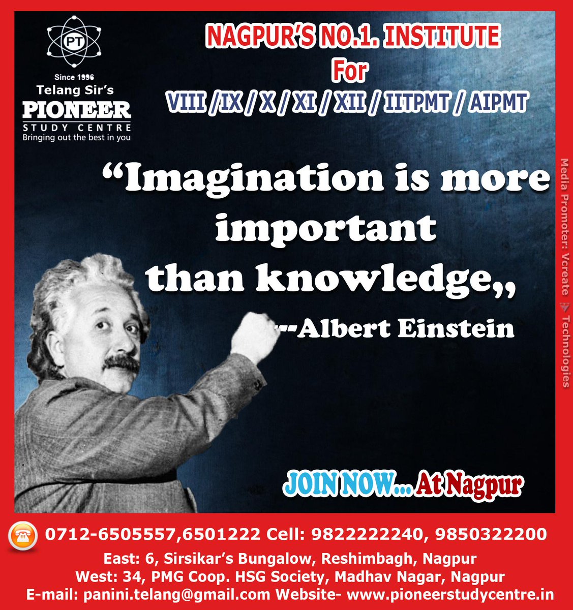 Pioneerstudyce1's tweet photo. Coaching for XI,XII,IIT(Main &amp; Advanced) PMT,AIPMT.
Coaching for IIT Foundation* for VII,IX &amp; X.
MOB : 9822222240 http://t.co/3BCZJjKhvq