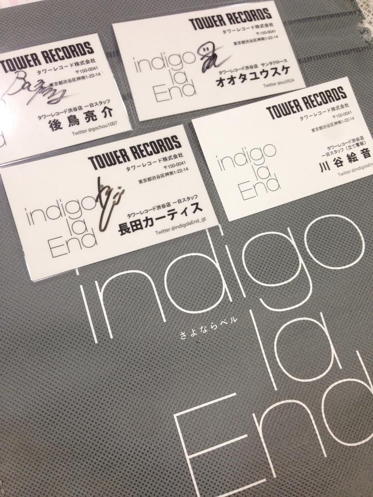 TOWER_Shibuya's tweet photo. liveliveful第458弾！渋谷店ツイッターをフォロー＆リツイートで抽選1名の方にindigo la Endの名刺セットをプレゼント！〆切は12/29（月）23時！当選はDMにてお知らせ☆(信) @indigo_la_End http://t.co/OdvBlF4yIN