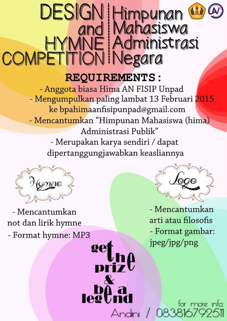 Yuk, ikutan! “@HIMA_AN_UNPAD: Kompetisi design logo dan hymne Hima. Ikut yaa, hadiahnya menarik lohh! <a href="/anunpad14/">Adm Public  2014 </a> ”