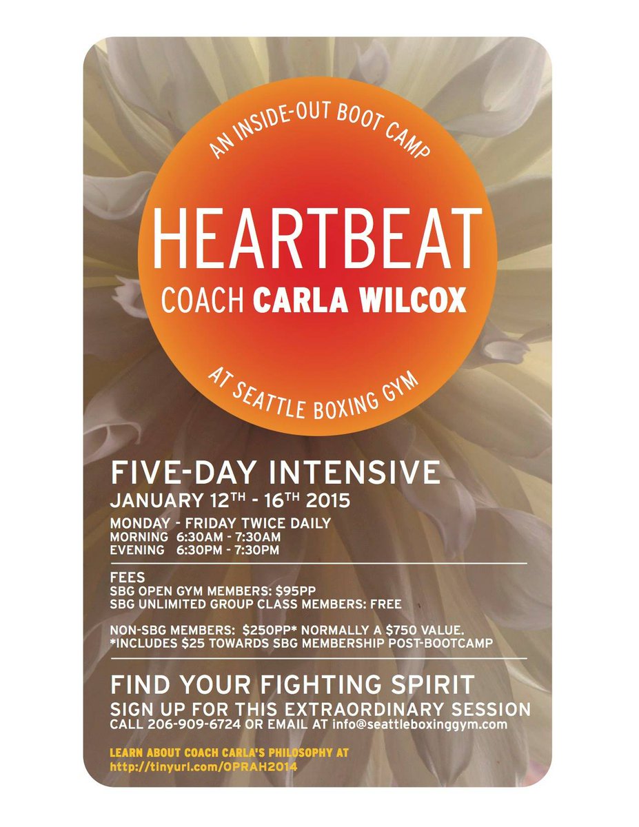 SeattleBoxing's tweet image. Jan 12th. #Heartbeat boot camp with @CoachCarlaBoxer! Call/email to signup.(206) 909-6724 | info@seattleboxinggym.com