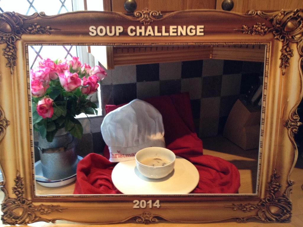 DBalili's tweet photo. Up next is the first of our Canadian entrants. Tom with his Wild Mushroom and Duck Soup #soupchallenge2014 http://t.co/8hQEdFfpML
