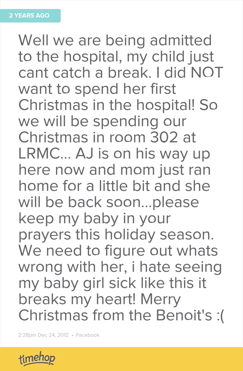 StephsWraps's tweet photo. We spent a week in the hospital this year :( http://t.co/vvUHgHJ1tZ http://t.co/HKnOezjoLt