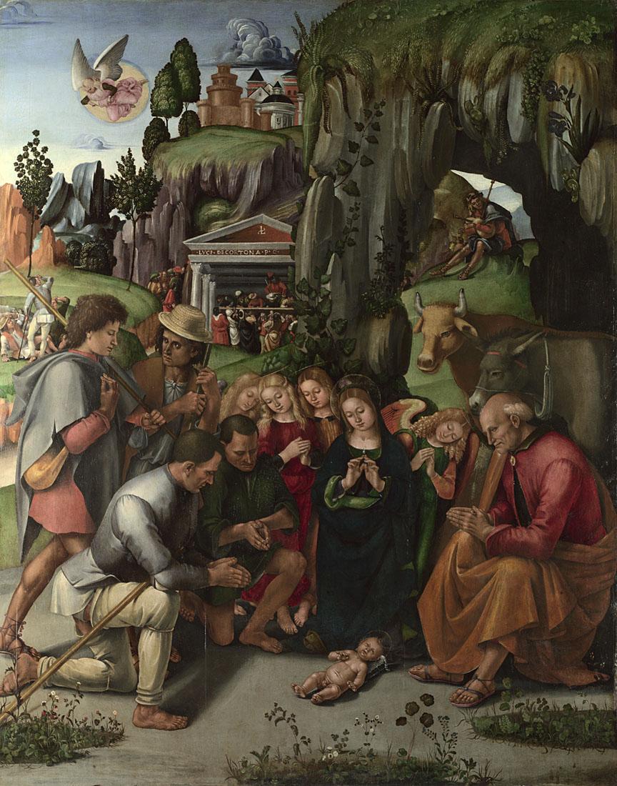 NationalGallery's tweet photo. Our Christmas Eve #NGAdvent angel is in Luca Signorelli's 'The Adoration of the Shepherds' http://t.co/AkN5fmc9Aa http://t.co/m1dKoLS3dB