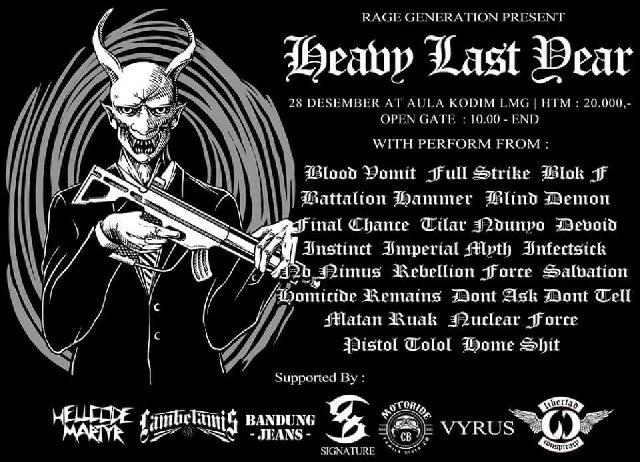 BLOK-F  (@official_blokf) on Twitter photo Ramaikan ! HEAVY LAST YEAR 28 desember at aula kodim Lamongan ! Ramaikan ! HEAVY LAST YEAR 28 desember at aula kodim Lamongan !