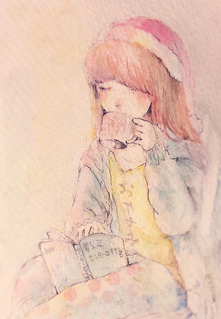 「教科書が恋人だよ。  がんばろう受験生…メリークリスマス…」|中島玲菜のイラスト