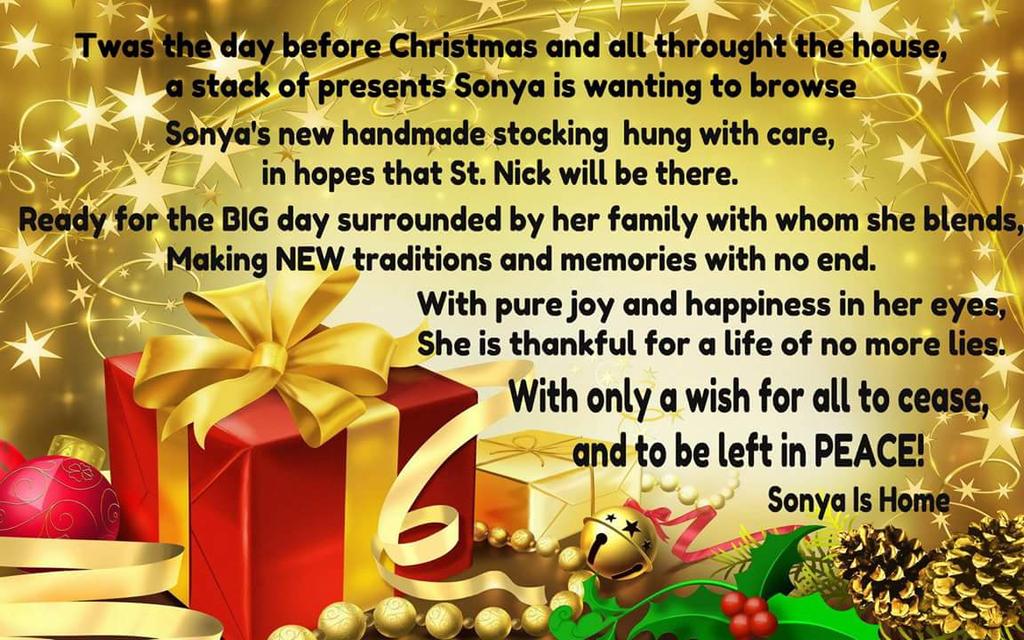 Karmicharm's tweet photo. #peaceforsonya #SonyaishomeforChristmas http://t.co/N0FvlN57uA