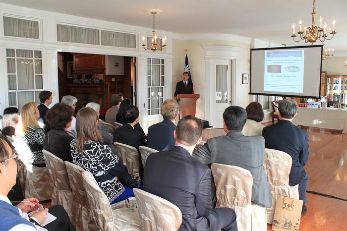 TECRO_USA's tweet image. Rep. Shen welcomed guests #FORMOSAT-3 #Satellite panel on Dec12 @GermanyinUSA @RusEmbUSA @esa @JapanEmbDC @ThaiEmbDC