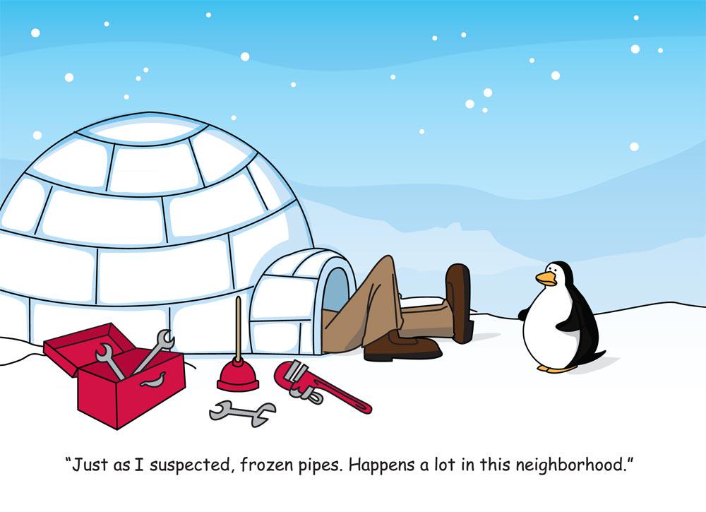 #Frozenpipes aren't fun, but this can sure be funny. #igloo #plumberhumor #tally #funny