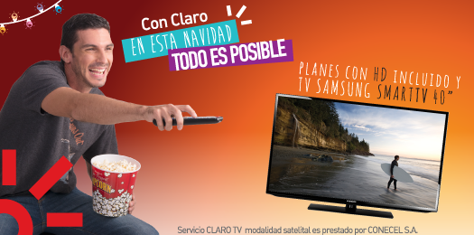 ClaroEcua's tweet photo. ¡Encuentra el obsequio ideal! Regala un Plan CLARO TV con HD incluido y TV Samsung SmartTV 40". #EstasEnTodo http://t.co/boorMnd1ia