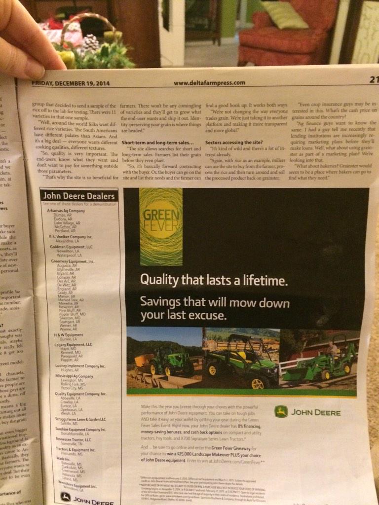 GrainsterGlobal's tweet photo. Check out @grainsters on page 20-21 of the #DeltaFarmPress http://t.co/0H8UFAq8rH