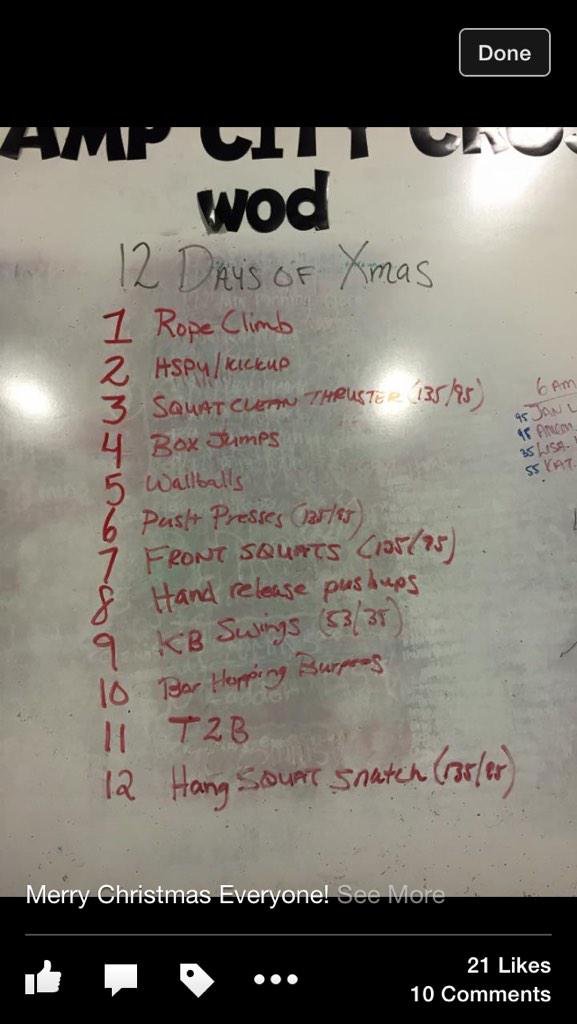 ames_liz's tweet image. Thanks @ChampCityXFit for the WOD Sorry I couldn&apos;t do it with you. Completed as it&apos;s sung #puddleofsweat