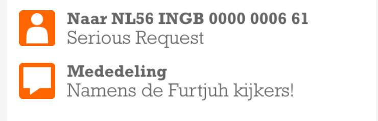 Ik heb de inkomsten van de Kerst Furtalen overgemaakt (en er zelf nog wat bijgelegd) naar #SR14! 😁✨🎄