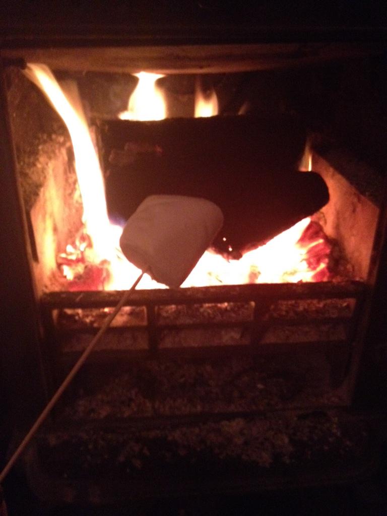 Wine, movies and toasted marshmallows. Perfect night in. ❤️🔥
