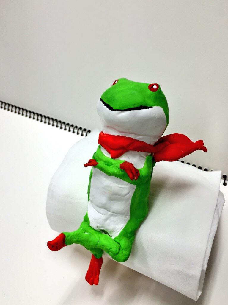 紙粘土でカエルのクク 2ページ目 Togetter