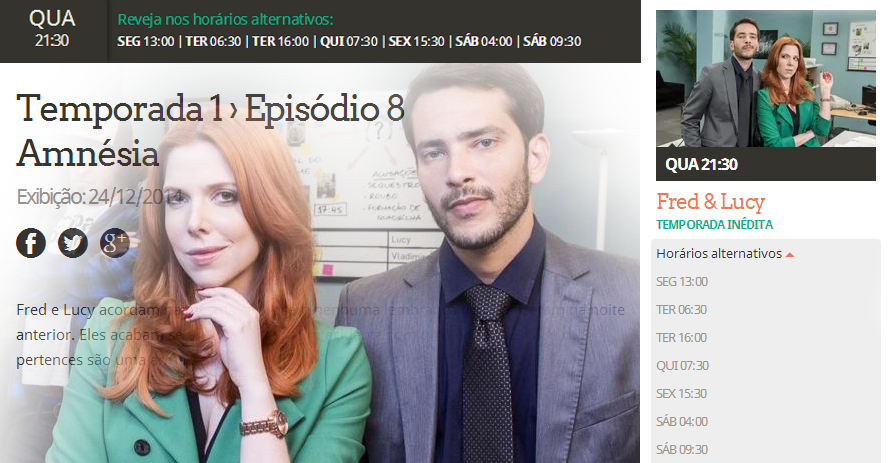 FredELucy's tweet photo. Perdeu o episódio de #FredELucy de hoje? Confira abaixo os horários alternativos de exibição da série! http://t.co/I2G0w7EZ5I
