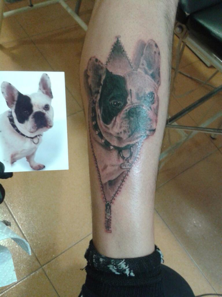 تويتر \ Abelo Tattoo على تويتر: "Bull Dog francés tattoo http://t.co/wE8xfBsvwN"