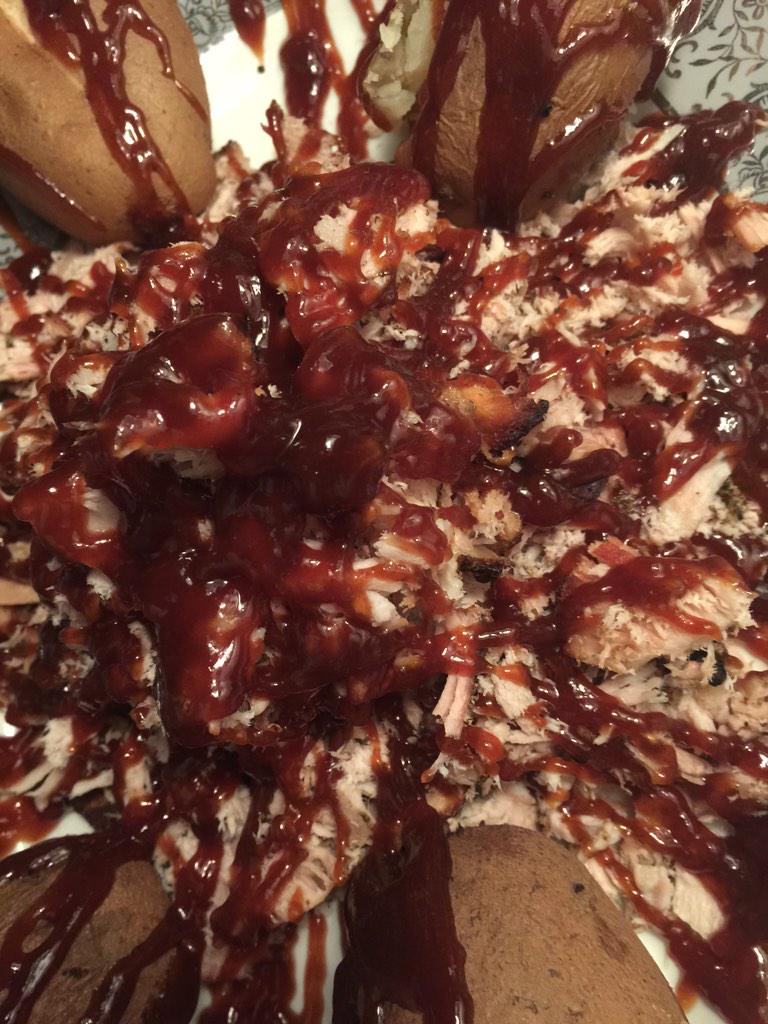 #HappyHolidays &amp; #ChristmasEve for #carcinoidawareness Snowy slow hickory smoked pulled pork (white sugar recipe)