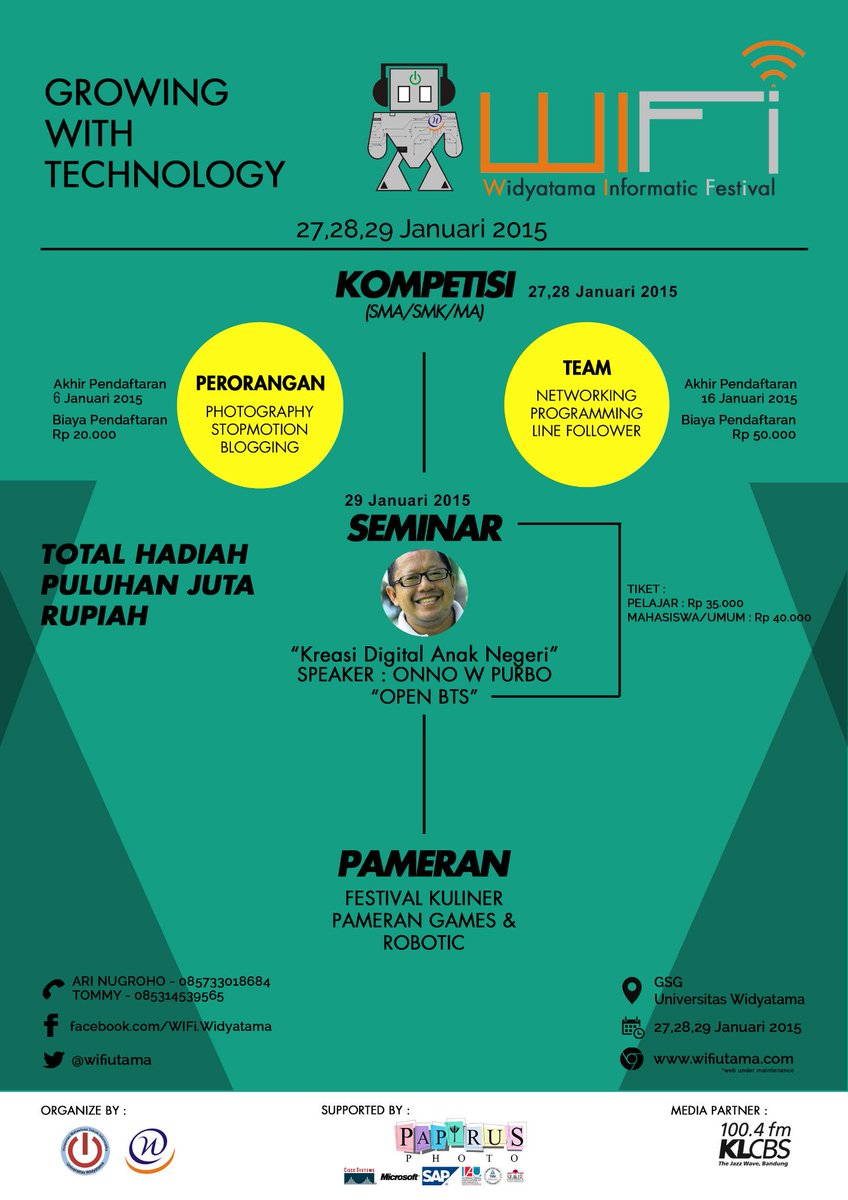 wifiutama's tweet photo. @TheOfficialTKJ2 Ayo ikutan lomba banyak hadiah menarik dan pastinya kompetitif. Info http://t.co/p5Qis7Onf3 http://t.co/jJrwloNgl9