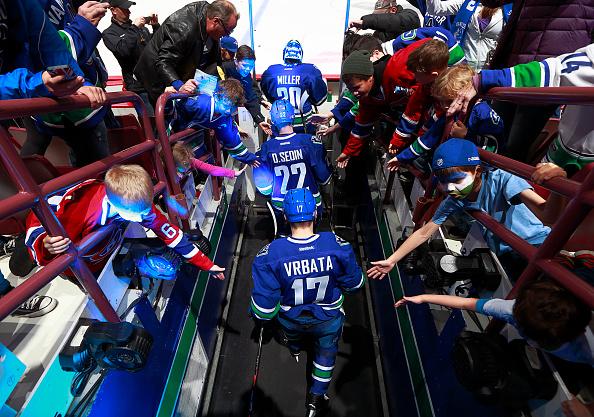 NHLMedia's tweet photo. Our #HockeyHolidays gift to you, @VanCanucks fans: Daniel Sedin's OT goal from Oct. 30 vs. @CanadiensMTL. Airing now! http://t.co/sDzadNQCIo