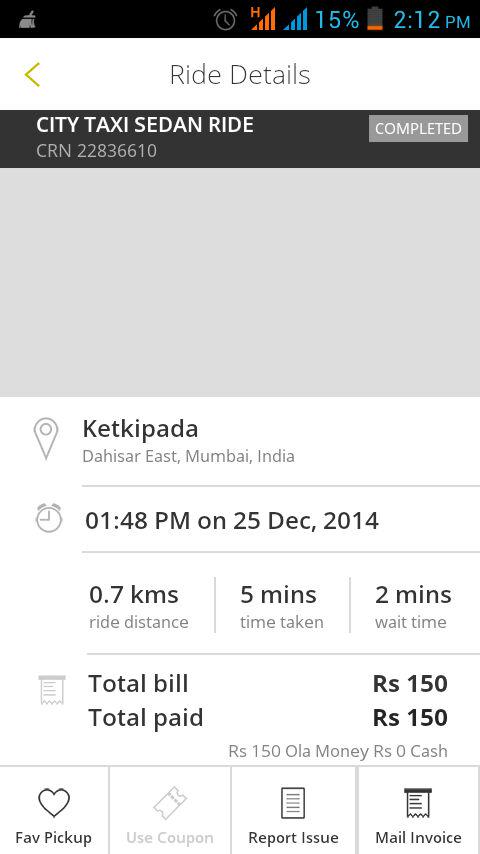AshrafUnna's tweet photo. pathetic by @Olacabs  first driver refused to come, then he started ride n completed it. i got charged.. @support_ola http://t.co/swhCKGeOiQ