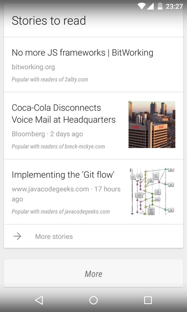 juristr's tweet image. My own article republished on #javacodegeeks appearing on my #googlenow :)