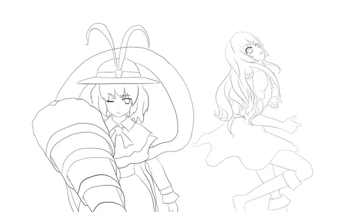 ワンドロの線画
ここに色々足してく 