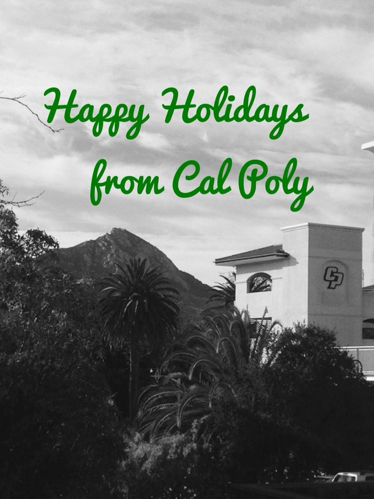 CalPoly's tweet image. From our family to yours - Happy Holidays!! #CalPolyProud