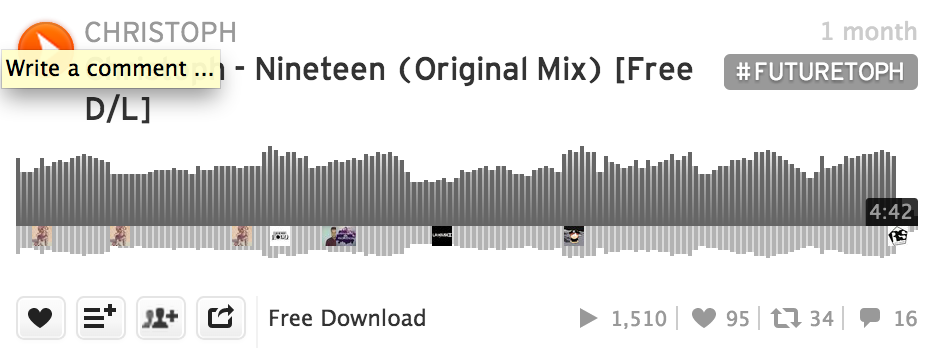 ChristophMusic's tweet photo. Woohoo, just hit 1500 plays on Nineteen! Thanks everyone hope you have a good holiday! :) http://t.co/PBDH33a9hH