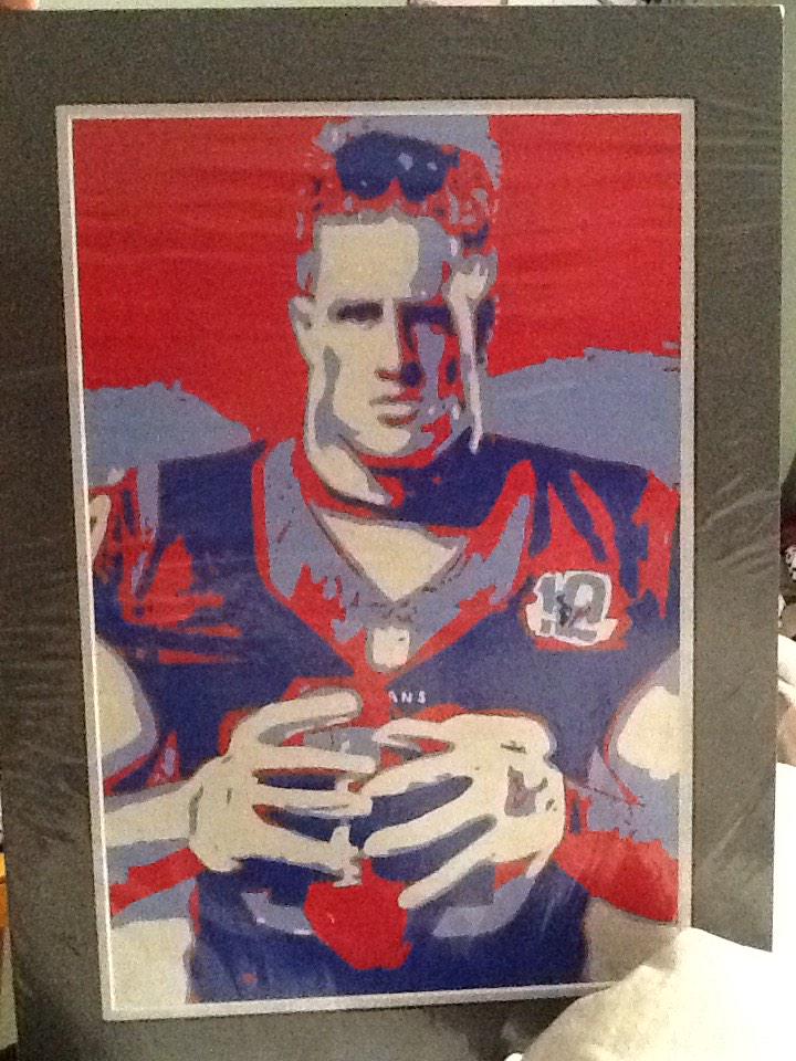 tigermath60's tweet photo. My son's most treasured gift - double matting of his own artwork.  @JJWatt #artclassproject http://t.co/qMooIh23sj