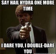 OneEyeDirector's tweet image. //New account,not new to RP. Literate. RT|| "I swear if any of you say 'Hail HYDRA' I'm gonna kick your ass."