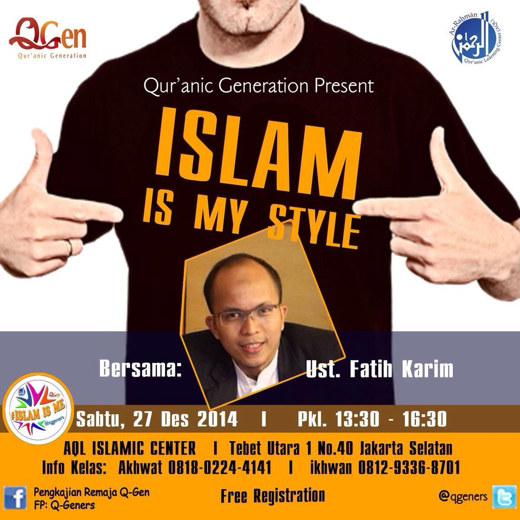 Kajian rutin <a href="/qgeners/">Qur'anic Generation</a>.bada qgenbigfest ayo lanjutkan hadir dikelas qgen sabtu tgl 27
 Des 2014w/ust <a href="/mfatihkarim/">#IndonesiaCintaQuran</a> Free