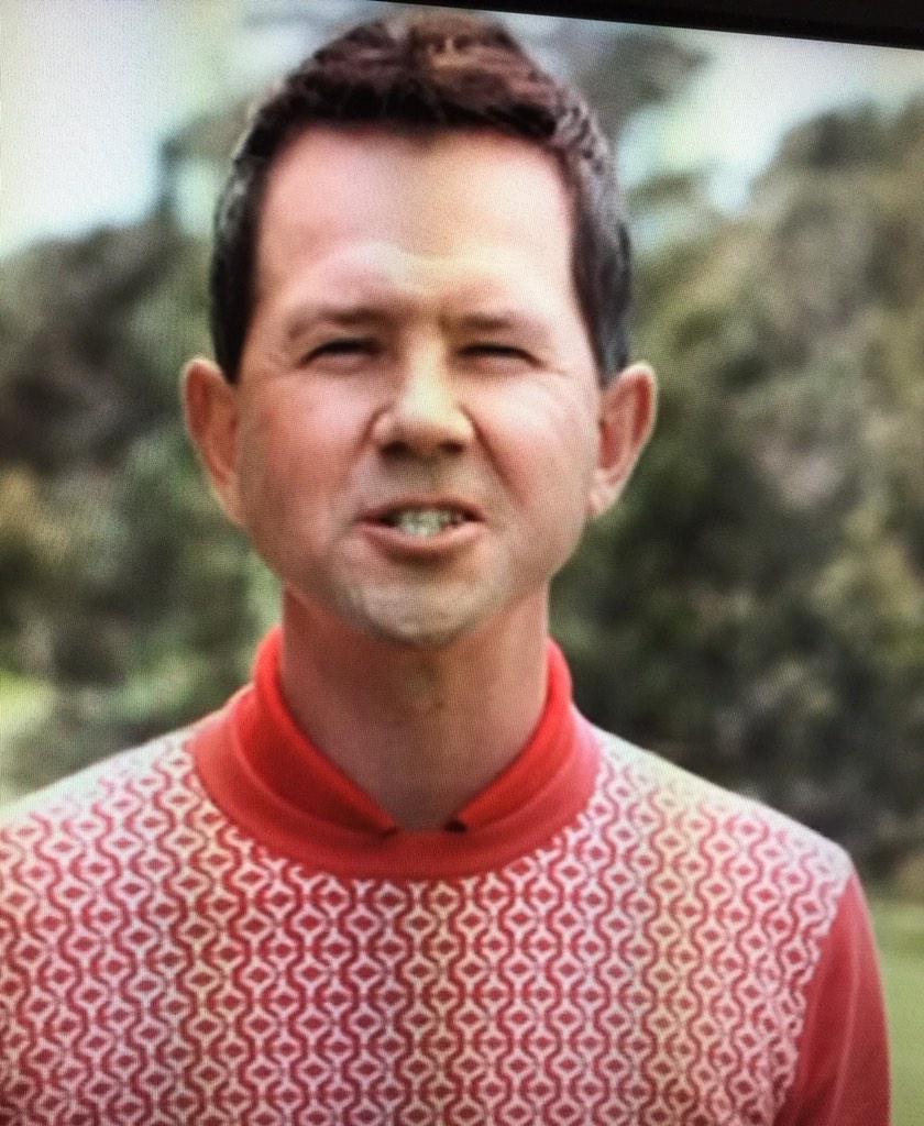 NotRickyPonting's tweet photo. I'm ageing with dignity. #pontingfashion #AUSvIND #noeyeballs http://t.co/1qJYglmzPV