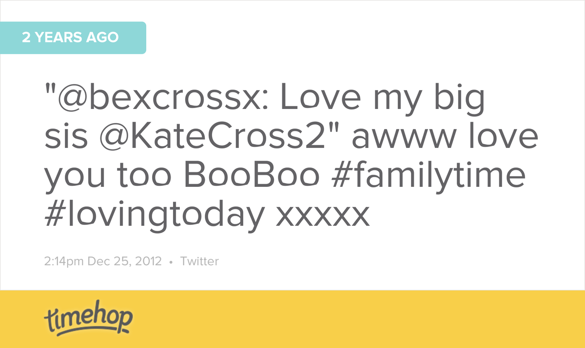 KateCross2's tweet photo. Exactly 2 years ago today! (via @timehop) http://t.co/KdMZzUWdbu http://t.co/tJ3fizMlV1