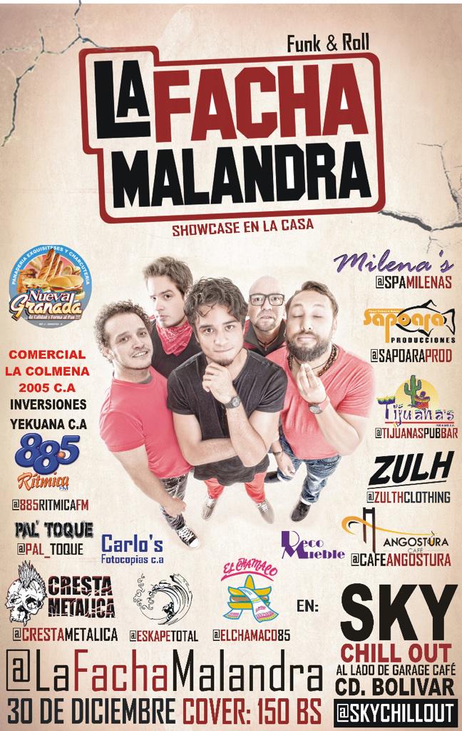 Este año lo despedimos con <a href="/LaFachaMalandra/">La Facha Malandra</a> en <a href="/SkyChillOut/">Sky Chill Out</a> 30/12/14 #FunkandRoll