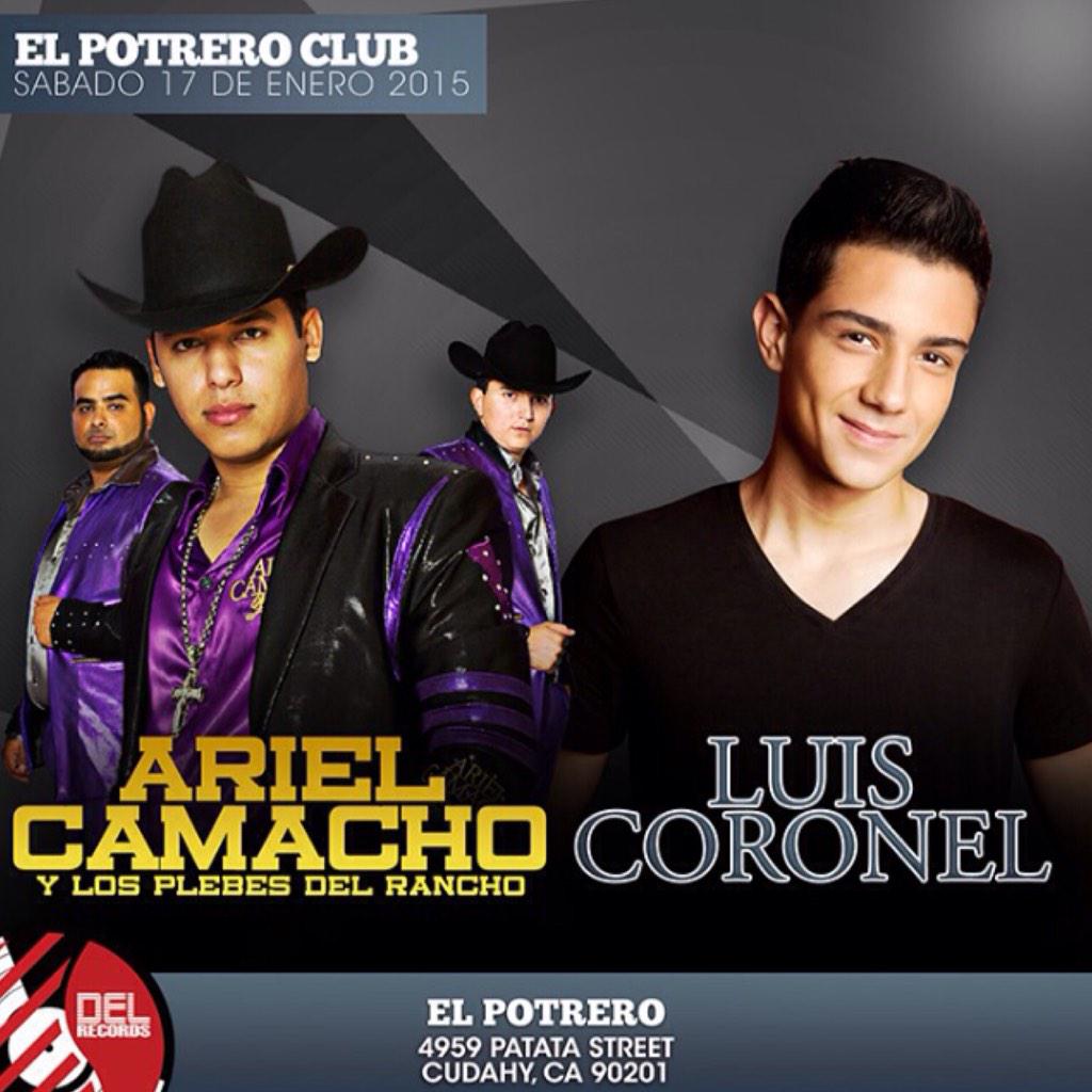 delrecords's tweet photo. SÁBADO 17 DE ENERO- "EL POTRERO CLUB" CUDAHY CA. @luiscoronel281 #ArielCamacho #DelRecords #Gira2015 🔴® http://t.co/cCwLC0Mowt