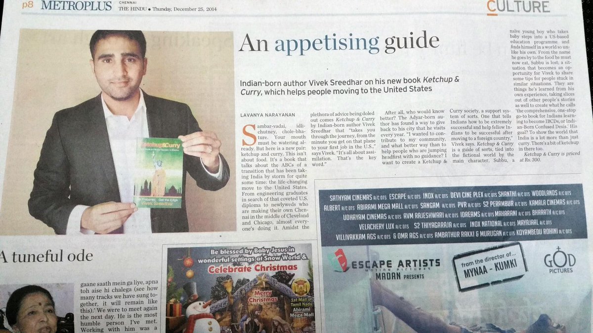 Santa delivered! Making Headlines in India for the book <a href="/KetchupandCurry/">Ketchup&Curry</a> Buy the book @ amzn.com/9384049263