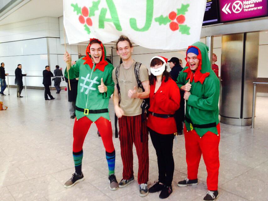 hashtagJohnMac's tweet photo. Christmas highlight had to be picking up my brother from Heathrow, with my other bro and sis, dressed to impress! http://t.co/jxGDiD5Y7J