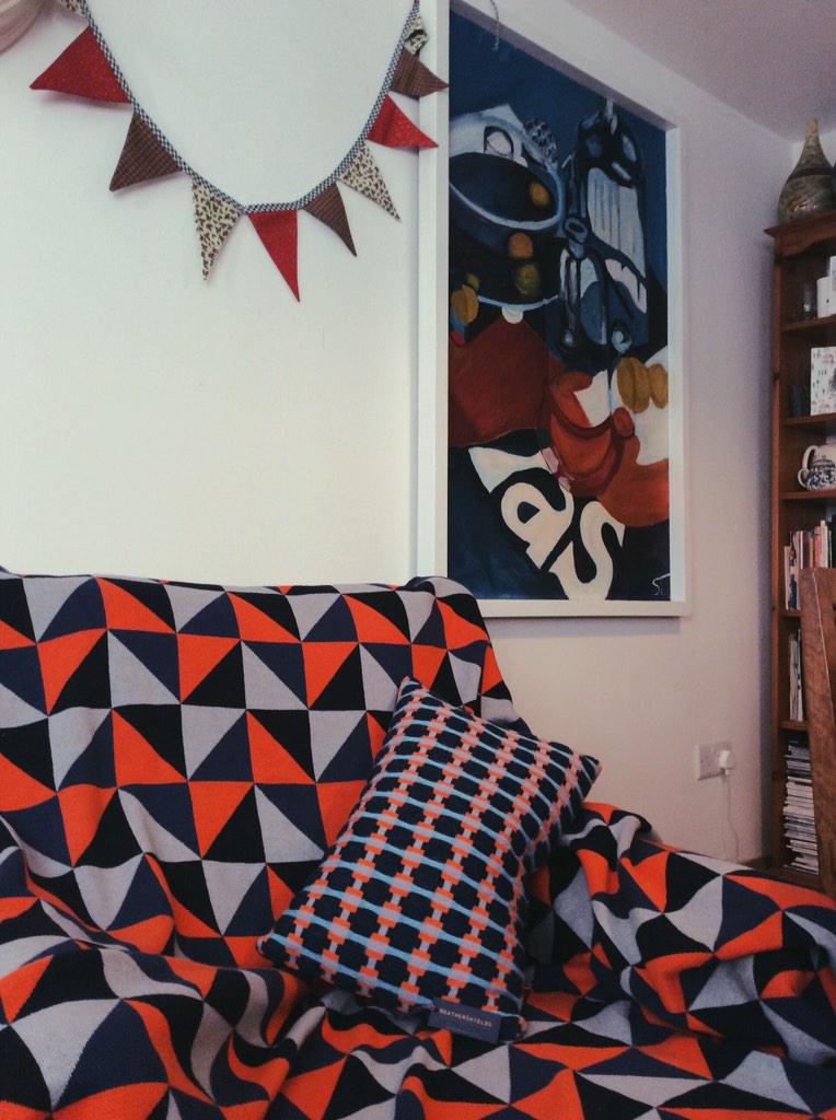FT_____'s tweet photo. Beautiful new @weavehevweave cushion looking right at home! Such talent #womenofweave #BoxingDay delight http://t.co/RKHGId7inm