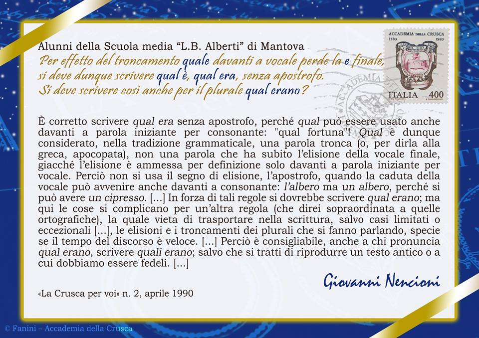 Qua O Quà Accademia Della Crusca