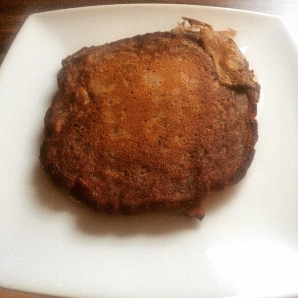 Chocolate protein pancakes with added organic cacao powder, cacao nibs and flaked almonds!mmmmm @MyproteinUK