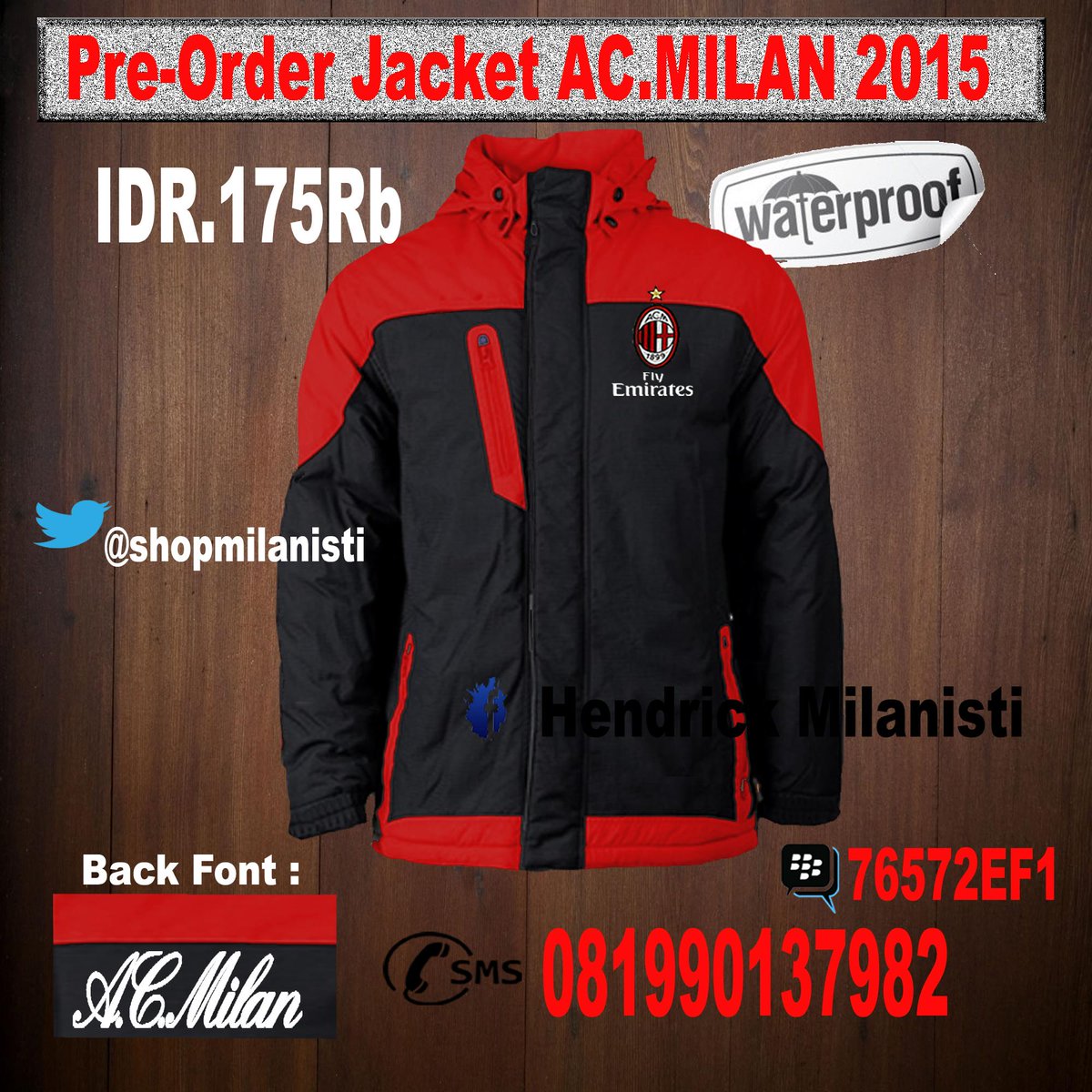 <a href="/Janggepu/">Amri</a> Ayook Gan, Ikutan Pre-Order Jaket Taslan Milan, cek AVA, berminat CP : 081990137982 || BBM : 76572EF1