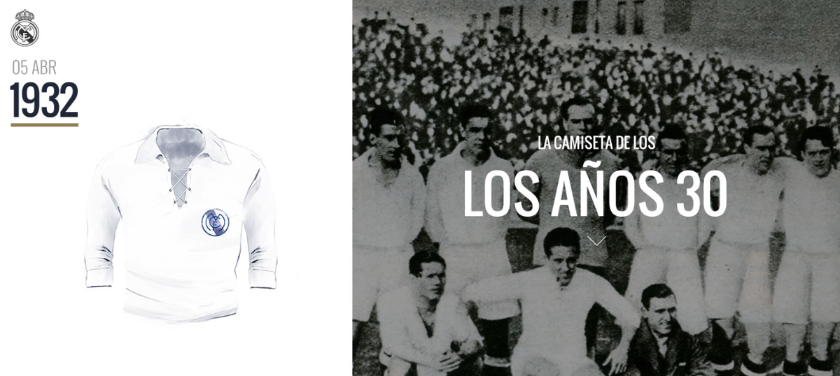 realmadrid's tweet photo. ¿Sabes en qué año ganamos nuestra primera liga? Descúbrelo aquí: http://t.co/BIDEF98pTr #HistoriasDeLaCamiseta http://t.co/KDvL5xOT7t